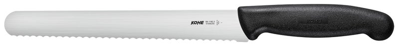 KOHE Premium Stainless Steel Medium Sized Bread Knife(8.25 inch Blade, Wide Serrated, Black, Pack of 1) - Image 1