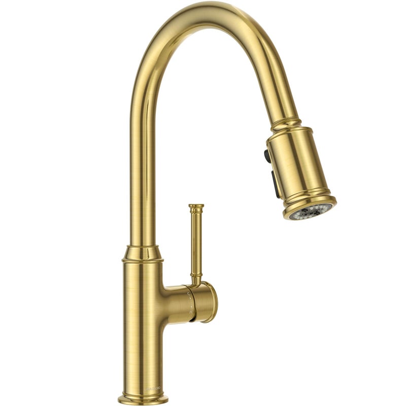 Lava Odoro Curtura Gold Kitchen Faucet with Pull Down Sprayer Single Handle Kitchen Sink Faucet with Magnetic Docking Spray 3Function Brass Faucet for Kitchen Sink 1 Hole and 3 Hole KF421SGM - Image 2