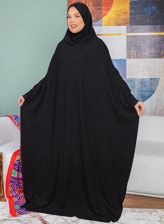 زمرد ثوب صلاة بحريني - ساده عملي مع غطاء الرأس من زمرد فاشون  - Image 2