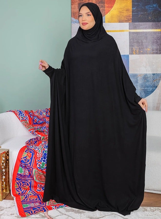 زمرد ثوب صلاة بحريني - ساده عملي مع غطاء الرأس من زمرد فاشون  - Image 4