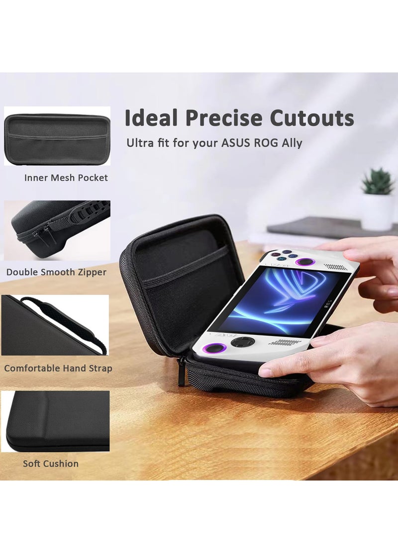 KASTWAVE Travel Carrying Case, Shockproof Anti-Scratch Dual-Layer Oxford & Hard EVA Protective Portable Case for ASUS ROG Ally Case Accessories, Compatible ASUS ROG Ally 7” 120Hz Gaming Handheld Case  - Image 3
