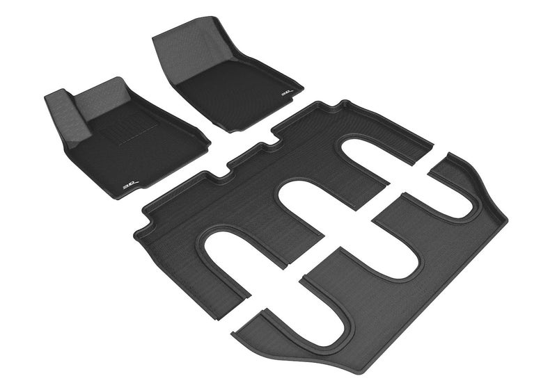 3D MAXpider Custom Fit Kagu Floor Mat Black for 20162017 Tesla Model X NonFolding 7SEAT  1ST Row 2ND Row 3RD Row