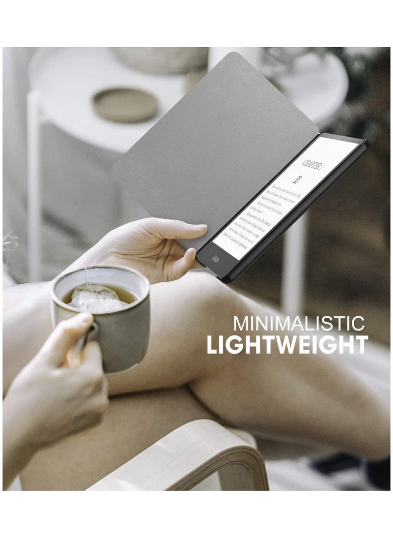 حافظة لجهاز Kindle Paperwhite الجيل الحادي عشر 2021 وإصدار Kindle Signature مقاس 6.8 بوصات، غطاء خفيف الوزن مع خاصية التنبيه/النوم التلقائي، غطاء قارئ إلكتروني واقٍ من جلد البولي يوريثان الذكي