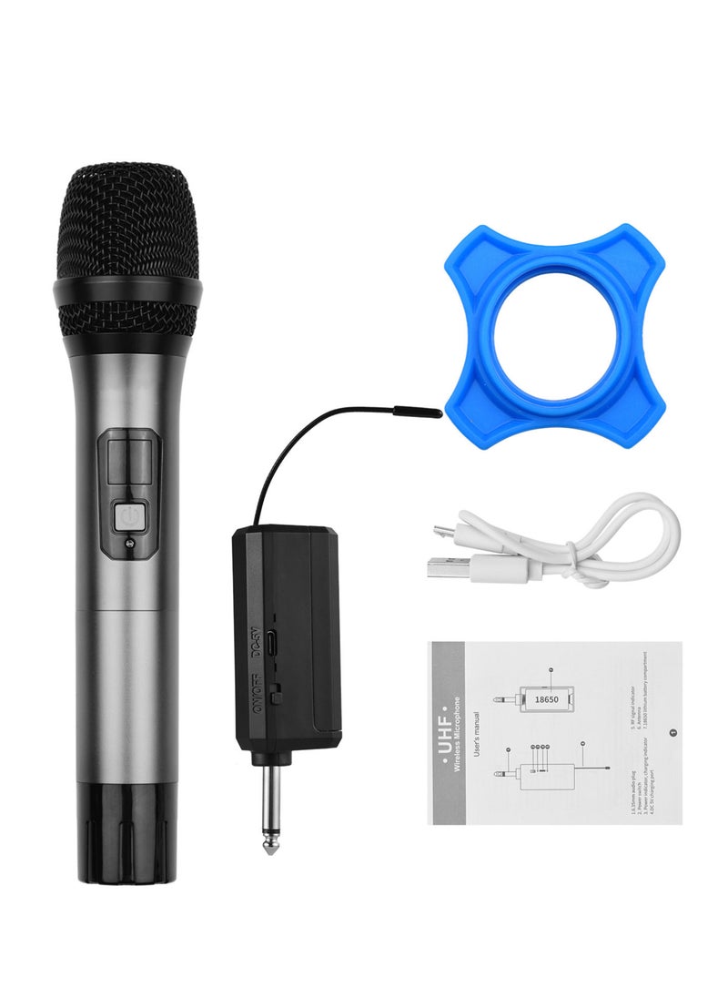 UHF Wireless Microphone System with Handheld Cardioid Microphone and Receiver 16 Channels for Video Live Broadcast Interview