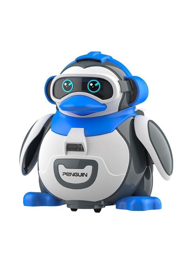 ZESITH Kids Electric Universal Rotating Penguin Toy Blue, Simulation Mechanical Animal Model Flashing Light Music Educational Gift - Image 2