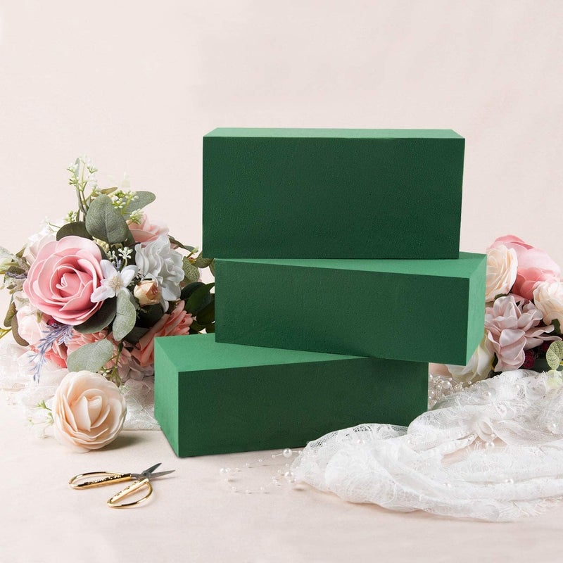 Ercole Floral Products, Wet and Dry Floral Foam Blocks Flower Arrangement Kit for Fresh or Silk Artificial Flowers Premium Green (9"L x 3.1"W x 4.3"H; Pack of 2) - Image 2