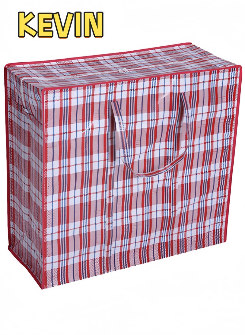 كيفن مجموعة من 4 أكياس تخزين قوية للغسيل - أكياس كبيرة للنقل/التسوق بسحاب ومقابض - حقيبة تخزين بسحاب قابلة لإعادة الاستخدام، حقائب تنظيم كبيرة جدًا من النايلون المتين للأغطية والبطانيات والوسائد والأقمشة - Image 2