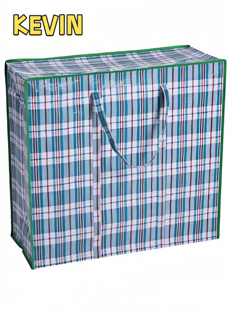 كيفن مجموعة من 4 أكياس تخزين قوية للغسيل - أكياس كبيرة للنقل/التسوق بسحاب ومقابض - حقيبة تخزين بسحاب قابلة لإعادة الاستخدام، حقائب تنظيم كبيرة جدًا من النايلون المتين للأغطية والبطانيات والوسائد والأقمشة - Image 4