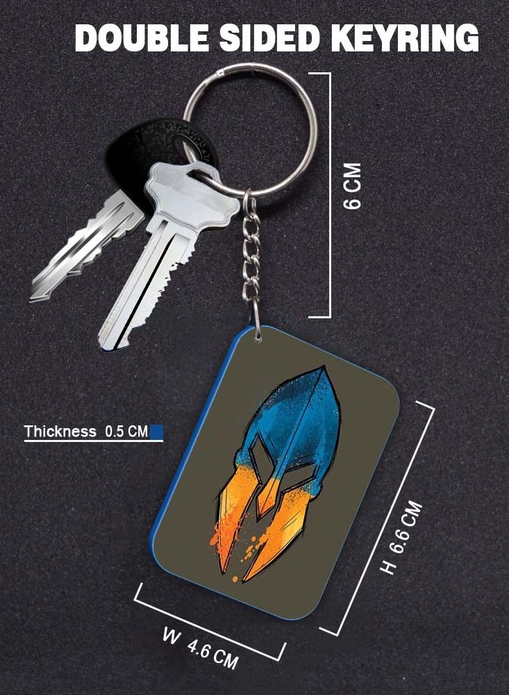 Service Zone Keychain Small Gift To Love One Rectangle Shape With Double Side Print Cartoon Character 