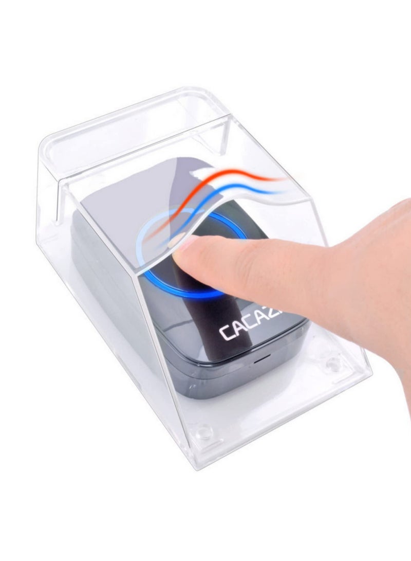 1Pc Waterproof Transparent Protective Cover For Wireless Doorbell Home Outdoor Doorbell Cover Household Doorbell Protection Shield Durable Weatherproof Bell Guard Safe Clear Case  - Image 1