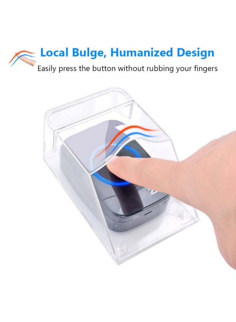 1Pc Waterproof Transparent Protective Cover For Wireless Doorbell Home Outdoor Doorbell Cover Household Doorbell Protection Shield Durable Weatherproof Bell Guard Safe Clear Case  - Image 2