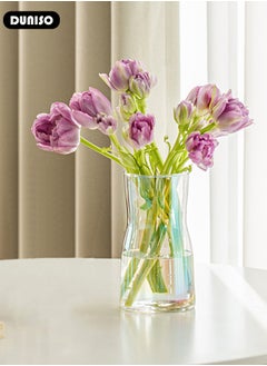 DUNISO Glass Vases for Decor, Decorative Vases for Flowers, Aesthetic Clear Vases for Living Room Decorations, Modern Hydroponic Glass Transparent Vase Vase for Dining Table Home Decor  - Image 2