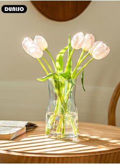 DUNISO Glass Vases for Decor, Decorative Vases for Flowers, Aesthetic Clear Vases for Living Room Decorations, Modern Hydroponic Glass Transparent Vase Vase for Dining Table Home Decor  - Image 3