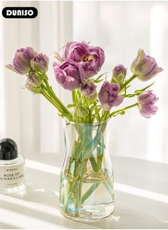 DUNISO Glass Vases for Decor, Decorative Vases for Flowers, Aesthetic Clear Vases for Living Room Decorations, Modern Hydroponic Glass Transparent Vase Vase for Dining Table Home Decor  - Image 5