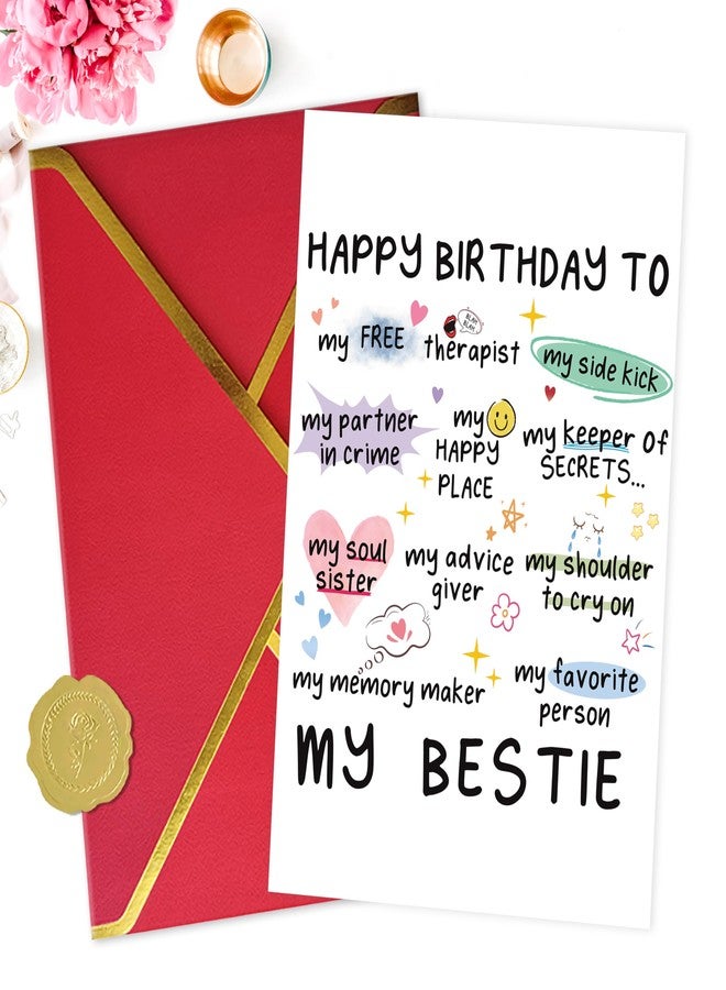 MQMRYeto Funny Birthday Card for Women Sister, Happy Bday Gifts for Bestie, Bestie & Friendship Birthday Card - Image 5