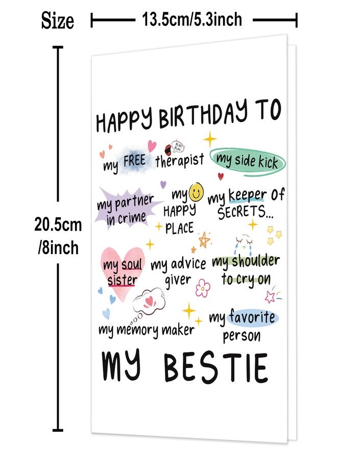 MQMRYeto Funny Birthday Card for Women Sister, Happy Bday Gifts for Bestie, Bestie & Friendship Birthday Card - Image 2