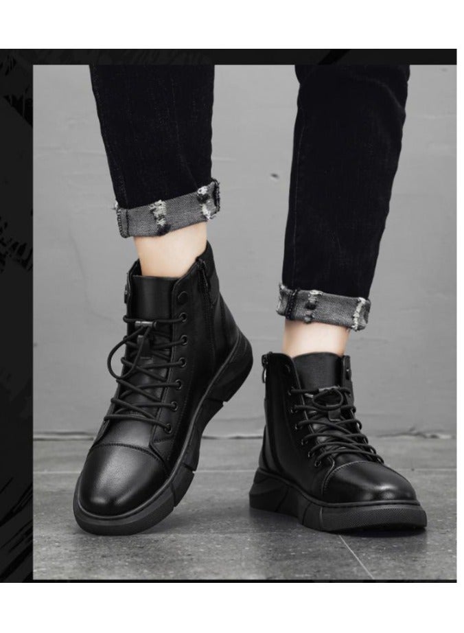 KUYING New Men's Casual Leather Boots - Image 2