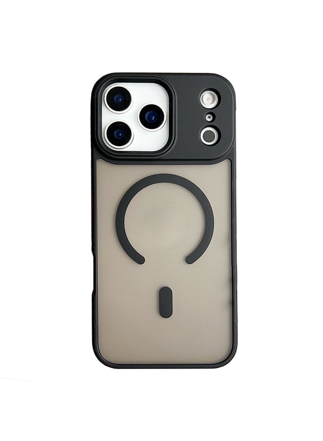 غطاء القضية المغناطيسية لـ iPhone 17 Pro ، 【متوافق مع Magsafe】 【حماية الانقطاع Mil-Grade】 غطاء القضية الخلفية للهاتف الوقائي الشفاف ضد الصدمات النحيف لـ iPhone 17 Pro ، أسود