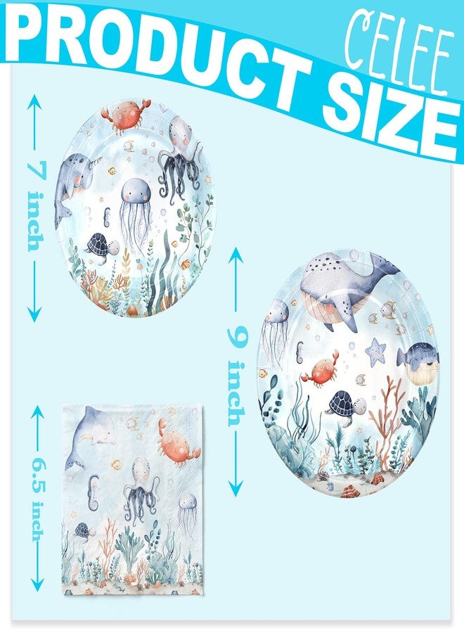 Celee Under the Sea Birthday Party Decorations Set - Under the Sea Party Decorations, Plates, Napkins for 40 Guests - Under the Sea Themed Disposable Tableware and Birthday Decorations - Image 2