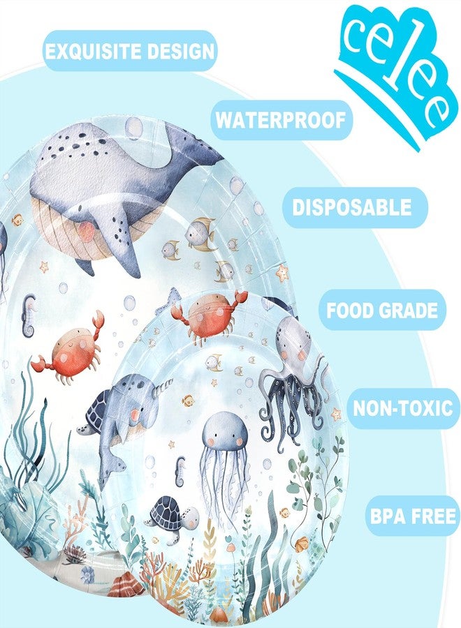 Celee Under the Sea Birthday Party Decorations Set - Under the Sea Party Decorations, Plates, Napkins for 40 Guests - Under the Sea Themed Disposable Tableware and Birthday Decorations - Image 5