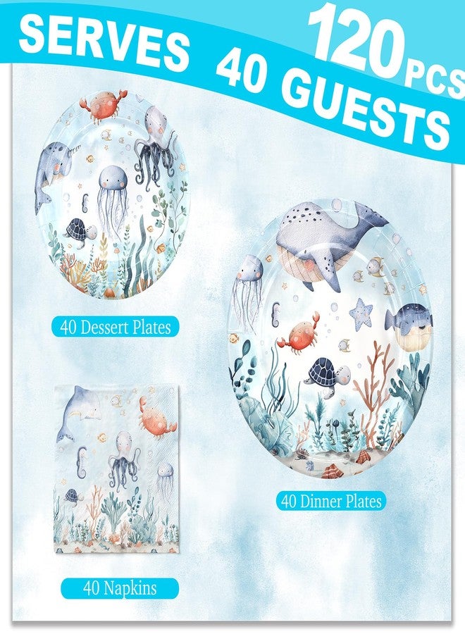 Celee Under the Sea Birthday Party Decorations Set - Under the Sea Party Decorations, Plates, Napkins for 40 Guests - Under the Sea Themed Disposable Tableware and Birthday Decorations - Image 3