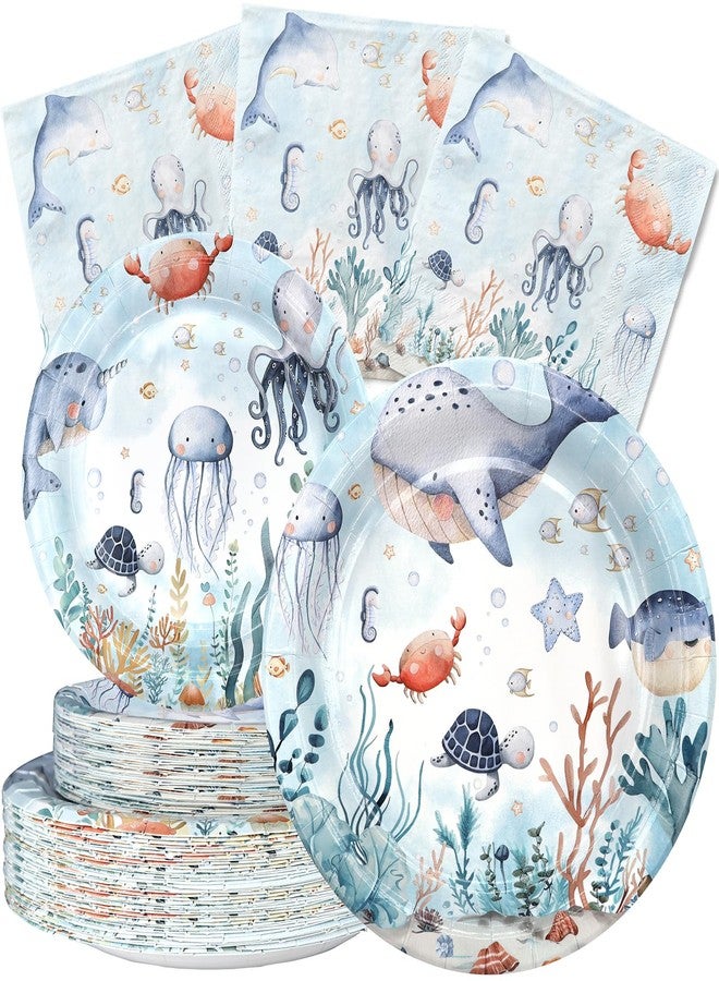 Celee Under the Sea Birthday Party Decorations Set - Under the Sea Party Decorations, Plates, Napkins for 40 Guests - Under the Sea Themed Disposable Tableware and Birthday Decorations - Image 1