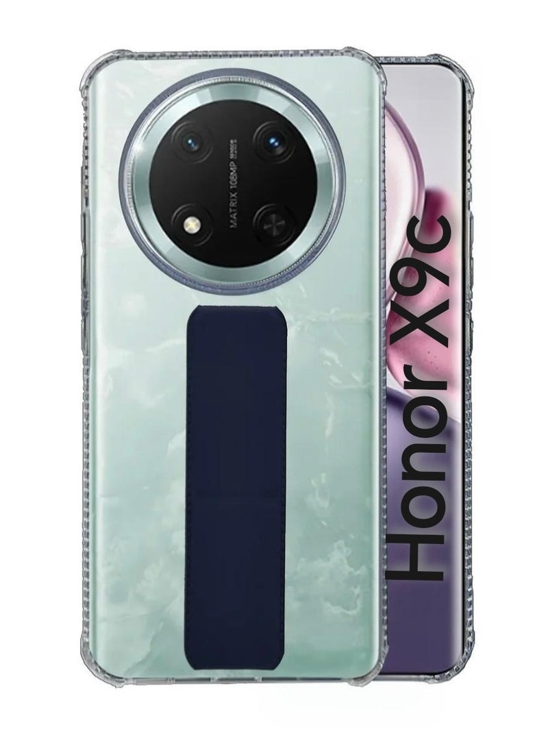 ARMOR Case Cover For Honor X9c With Magnetic Hand Grip 3 in 1 Clear / Blue  - Image 1