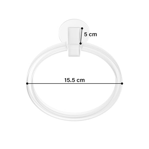 GLOXY Unbreakable Oval Shape Transparent Wall Mount ABS Towel Ring/Towel Holder/Napkin Ring Usable for Bathroom and Wash Basin Area, Kitchen Bathroom Accessories - Image 5