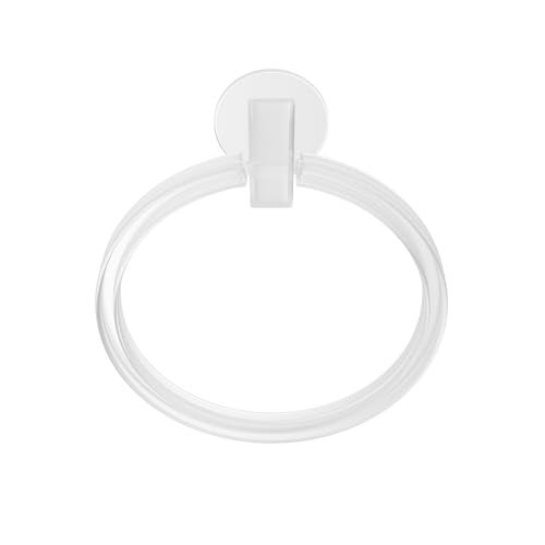 GLOXY Unbreakable Oval Shape Transparent Wall Mount ABS Towel Ring/Towel Holder/Napkin Ring Usable for Bathroom and Wash Basin Area, Kitchen Bathroom Accessories - Image 3