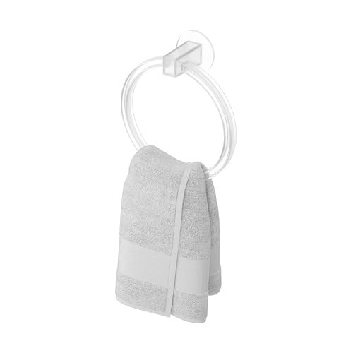 GLOXY Unbreakable Oval Shape Transparent Wall Mount ABS Towel Ring/Towel Holder/Napkin Ring Usable for Bathroom and Wash Basin Area, Kitchen Bathroom Accessories - Image 4