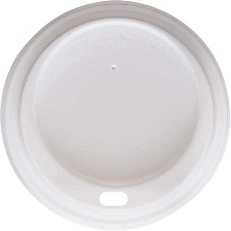 Sip Lids for Paper Coffee Cups: Pack of 100 Plastic White Sip Lids to Fit Standard 8oz Paper Cups