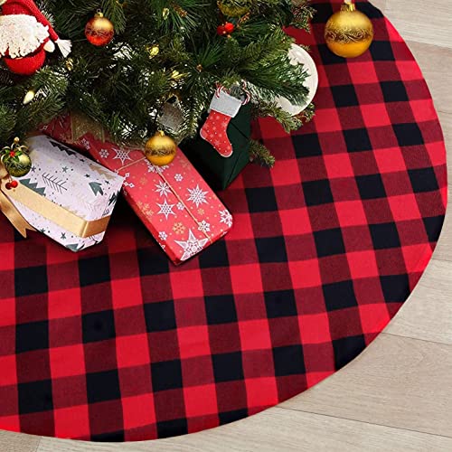 The Purple Tree Buffalo Plaid Christmas Tree Skirt (Pack of 1, 38 Inch) Christmas Tree Skirt for Christmas Decorations, Xmas Holiday Decorations - Image 2