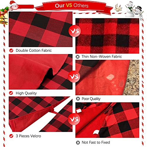 The Purple Tree Buffalo Plaid Christmas Tree Skirt (Pack of 1, 38 Inch) Christmas Tree Skirt for Christmas Decorations, Xmas Holiday Decorations - Image 5