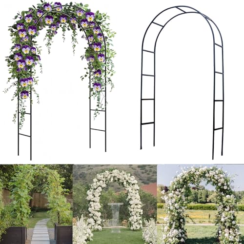 Bnecnet Garden Arch Trellis for Climbing Plants Outdoor 46 78Ft 100 Metal Sturdy Garden Arbor with RustProof Coating Garden Arch for Climbing Plants Party Wedding Arch Decoration - Image 1