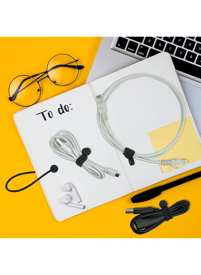 erorex Reusable Magnetic Silicone Cable Ties With Strong Magnet For Bundling And Organizing Holding Stuff Book Markers Fridge Magnets 19Cm 10 Black - Image 4