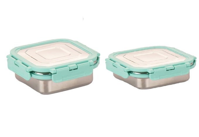 LEAK PROOF CLICK AND SEAL LOCK STAINLESS STEEL STORAGEAIR TIGHT TIFFIN CONTAINERLUNCH CONTAINER 250350 SQUARE SS LID