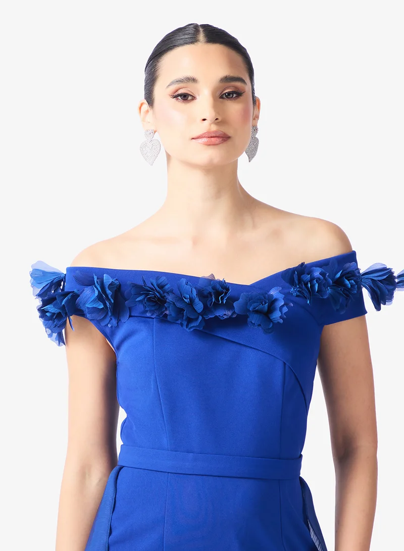 Namshi x  Off Shoulder 3D Floral Detail A Line Dress for Women | Best Price UAE