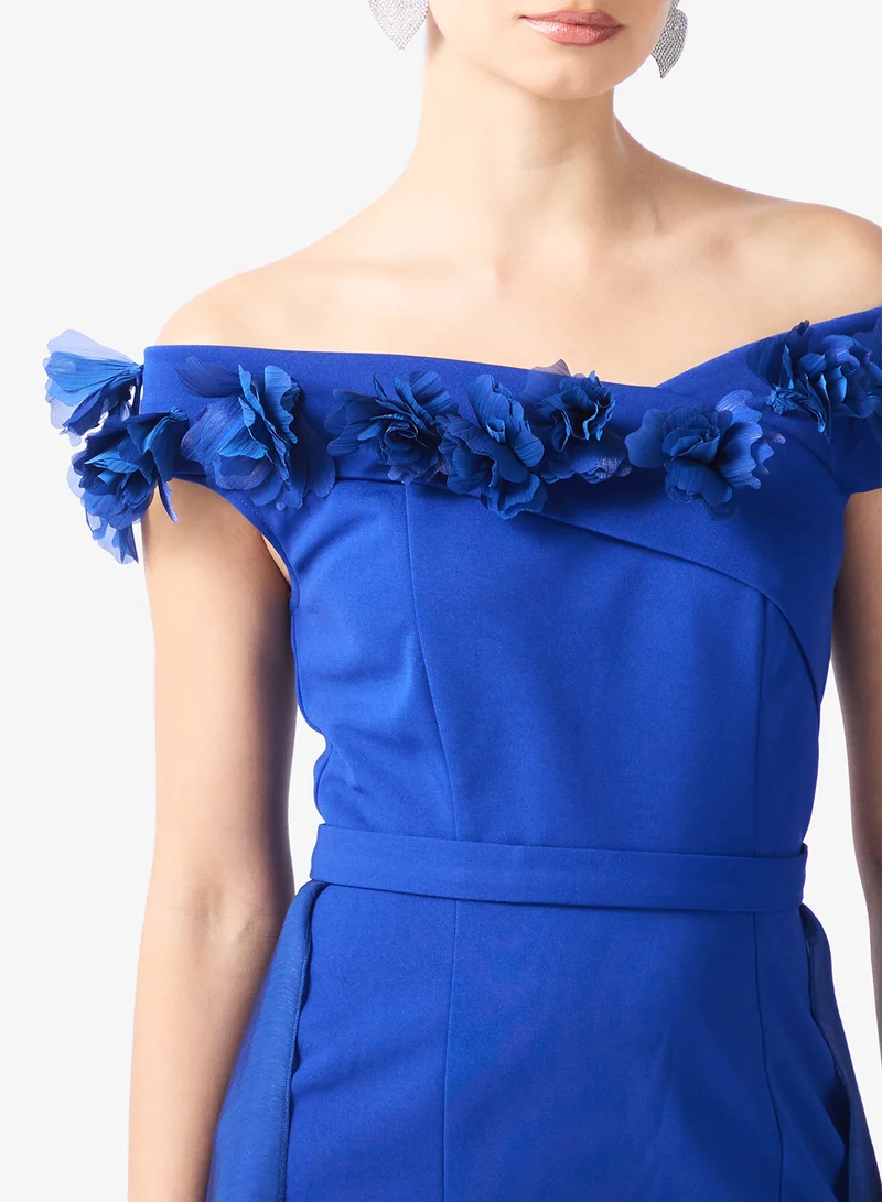 Namshi x  Off Shoulder 3D Floral Detail A Line Dress for Women | Best Price UAE