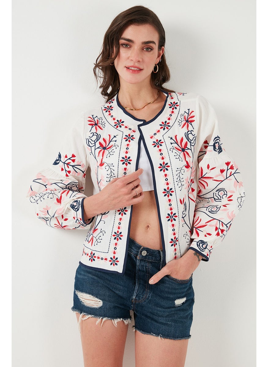 Cotton Regular Fit Floral Embroidered Jacket Women's Jacket 676223 - pzsku/Z1194D2A04B3889071928Z/45/_/1741264804/dc52acdc-12e5-44fc-9e34-2eb5729cb3f4