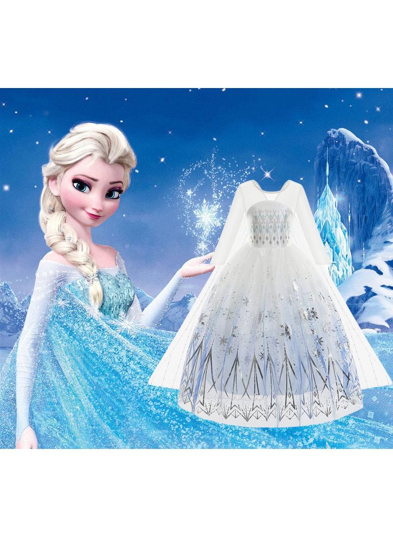 عام الجنية الأميرة إلسا المجمدة التنفس موضوع الطرف ديلوكس طبعة يتوهم اللباس لعب دور الملابس والاكسسوارات هدية عيد ميلاد فتاة - Image 3