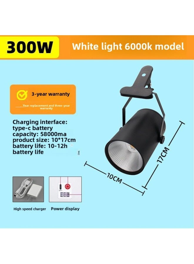 Generic Clip Spotlight Rechargeable Super Bright Night Market Stall Spotlight No Wiring Long Endurance High Brightness Mobile Stall Light 