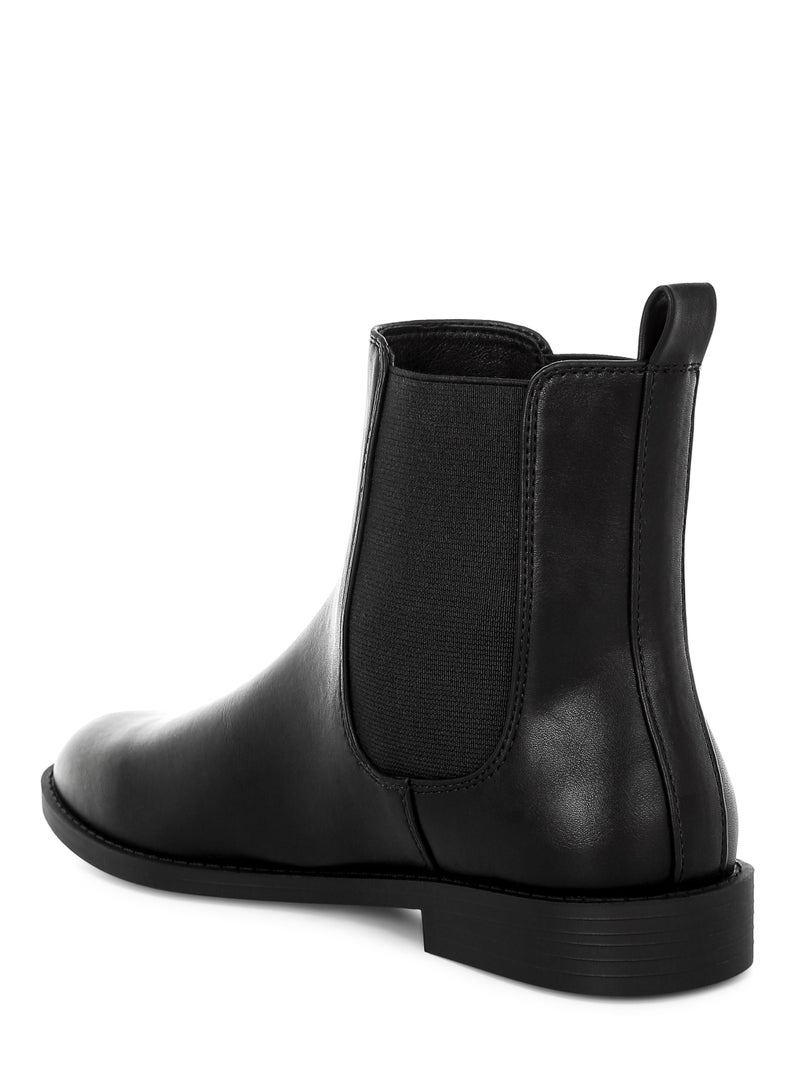 London Rag Women' s Faux Leather Chelsea Boots in Black - Image 3