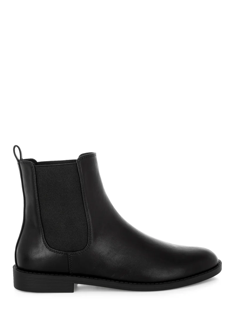 London Rag Women' s Faux Leather Chelsea Boots in Black