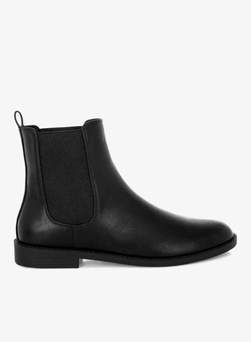 London Rag Women' s Faux Leather Chelsea Boots in Black