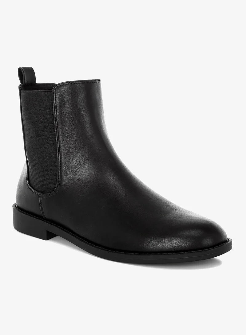 لندن راج بوت تشيلسي جلد صناعي أسود للنساء من لندن راج