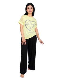 Women's summer pajamas with short sleeves and long pants for a distinctive summer look - pzsku/Z1194F9D23E9A2532C0FAZ/45/_/1740203971/b37c78f3-40cd-4413-9043-cde053293e61