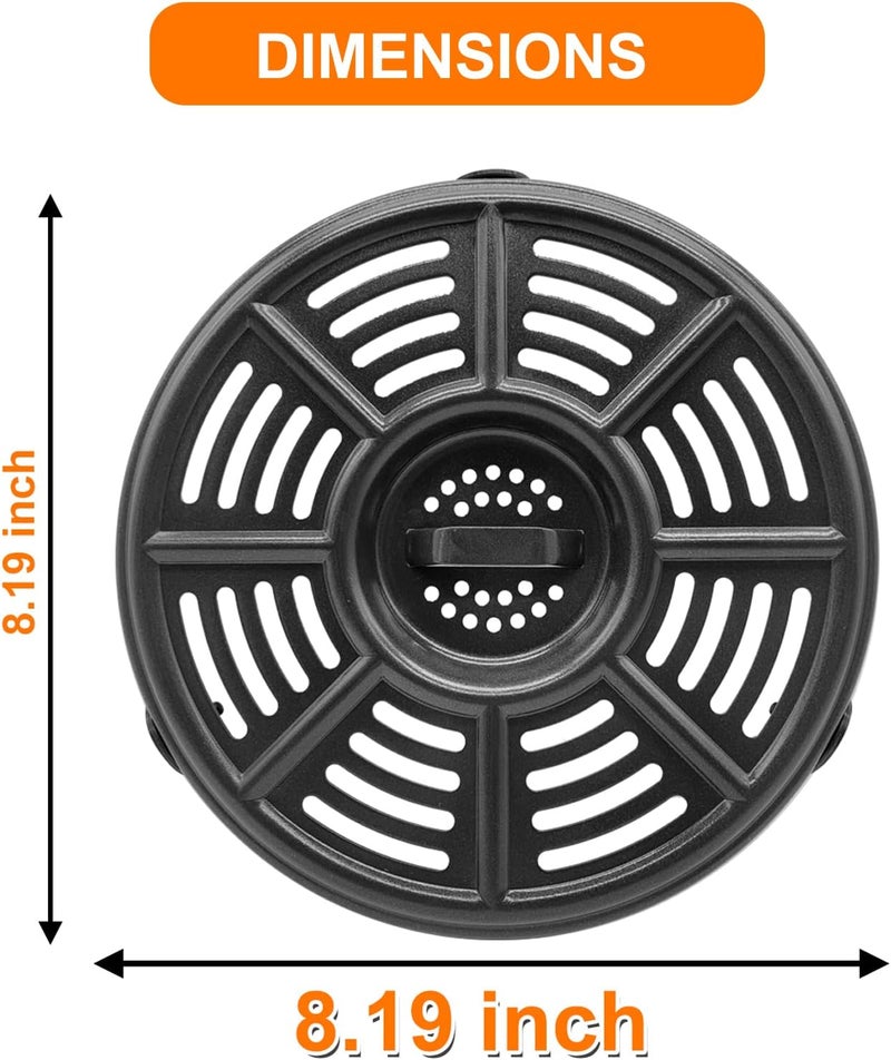 GWY Air fryer Replacement Tray for Ninja Air Fryer AF101 4 QT AF161 Max XL AF150 XL 5.5 Quart, 8.2'' Round Food Grade Air Fryer Grill Pan Plate Crisper Plate Accessories Rack Parts,Dishwasher Safe - Image 3