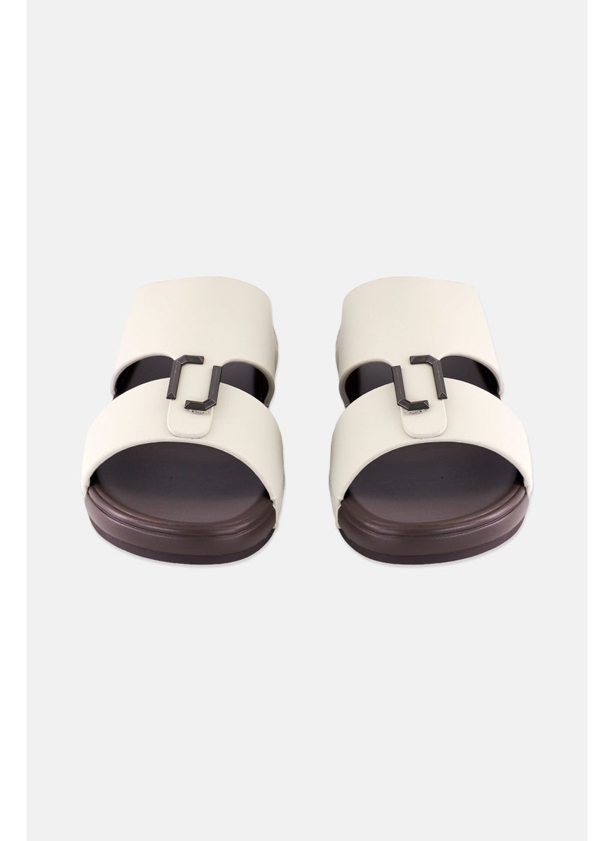 Algspar Men 2 Strap Slip On Arabic Sandals, Beige  - Image 4