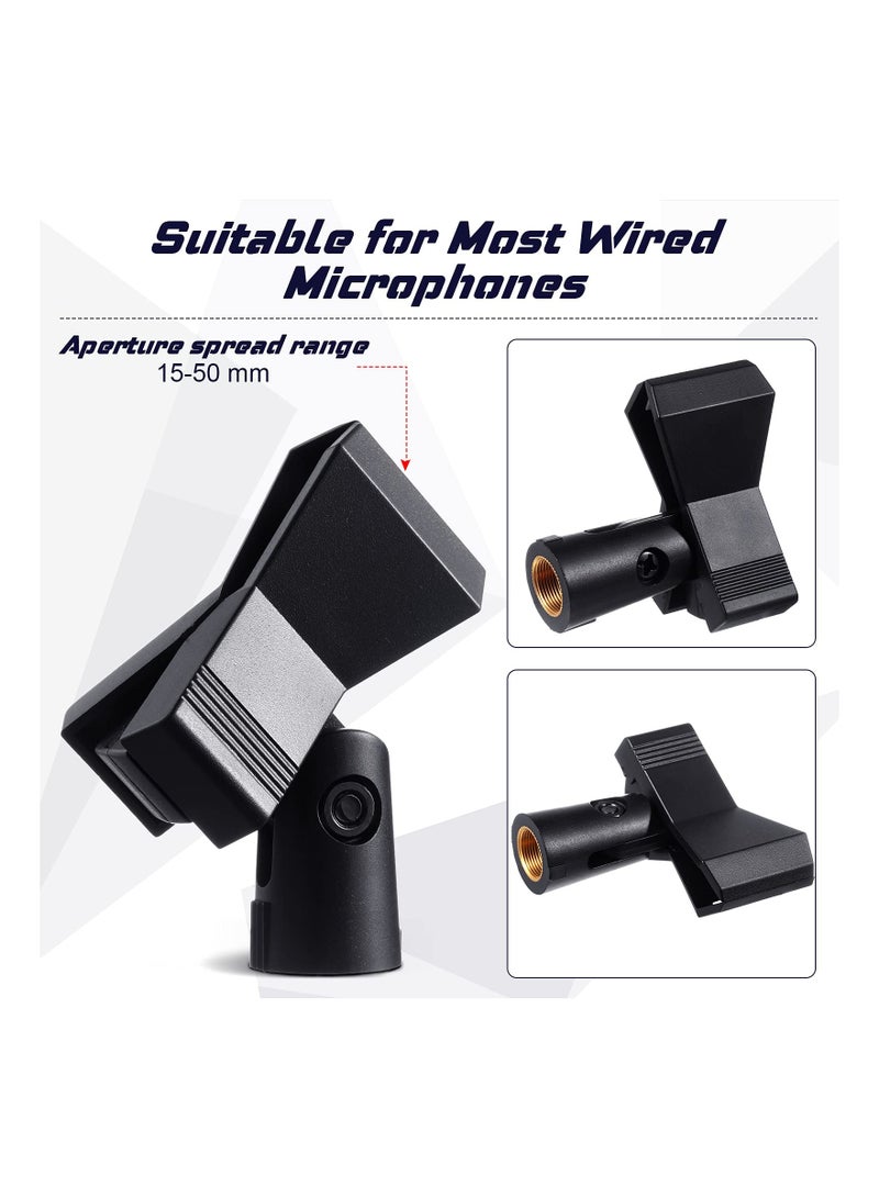 4-Pack Adjustable Microphone Clips with 4 Adapters, Wireless Mic Holder Clamp for Mic Stands, 5/8 Inch Male to 3/8 Inch Female Adapter Included. Perfect for Securely Holding Your Microphone. - Image 4