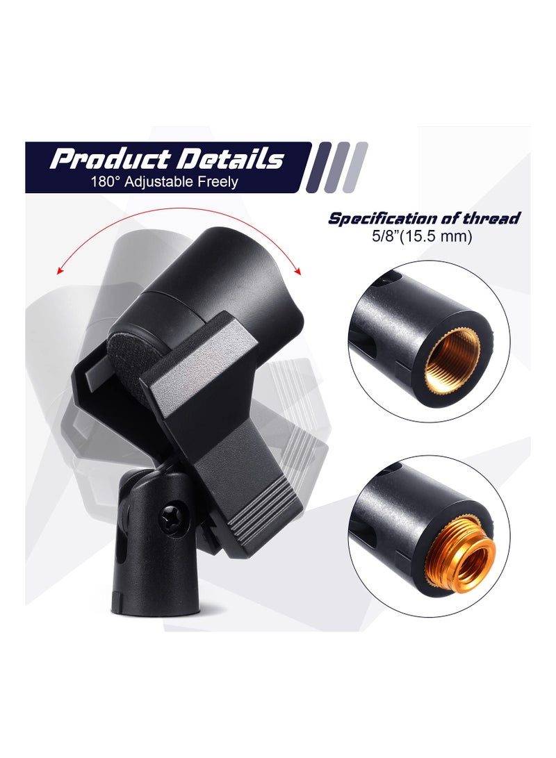4-Pack Adjustable Microphone Clips with 4 Adapters, Wireless Mic Holder Clamp for Mic Stands, 5/8 Inch Male to 3/8 Inch Female Adapter Included. Perfect for Securely Holding Your Microphone. - Image 3